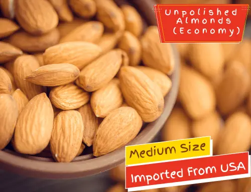California Almonds (Badam) – Unpolished, Economy, Medium Size, Independence