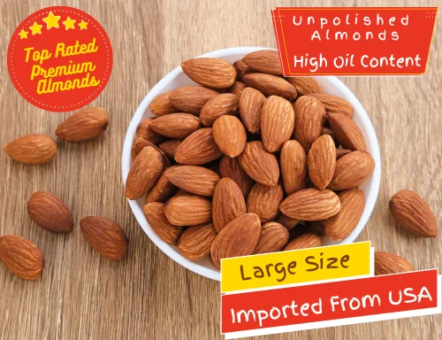 California Almonds Unpolished – : 500 gms (Limited Time Deal)