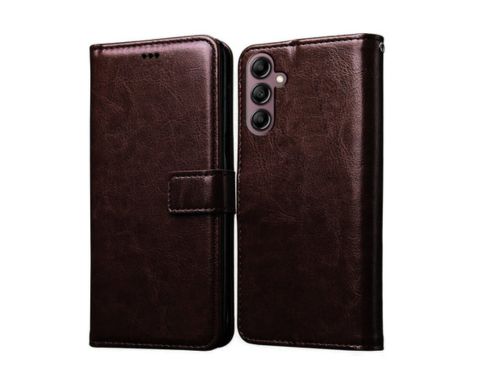 Wallet Flip Cover for Samsung Galaxy A14 5G / 4G : Brown